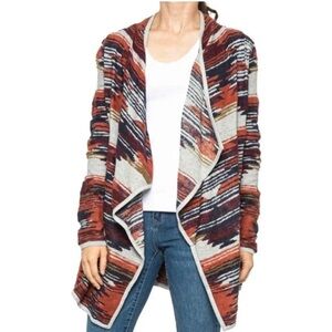 Lucky Brand Aztec Drape Front Cardigan. Size large